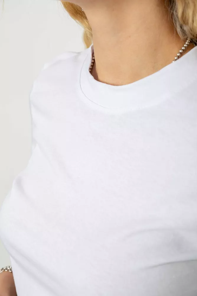 Купити Футболка жіноча однотонна  -уцінка, колір білий, 241R1800-U-11 - Фото №5
