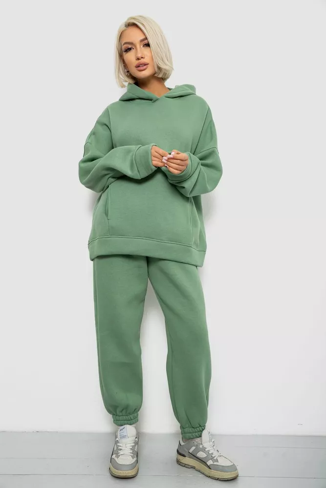 Купить Спортивный костюм женский на флисе, цвет оливковый, 247R2011K - Фото №1