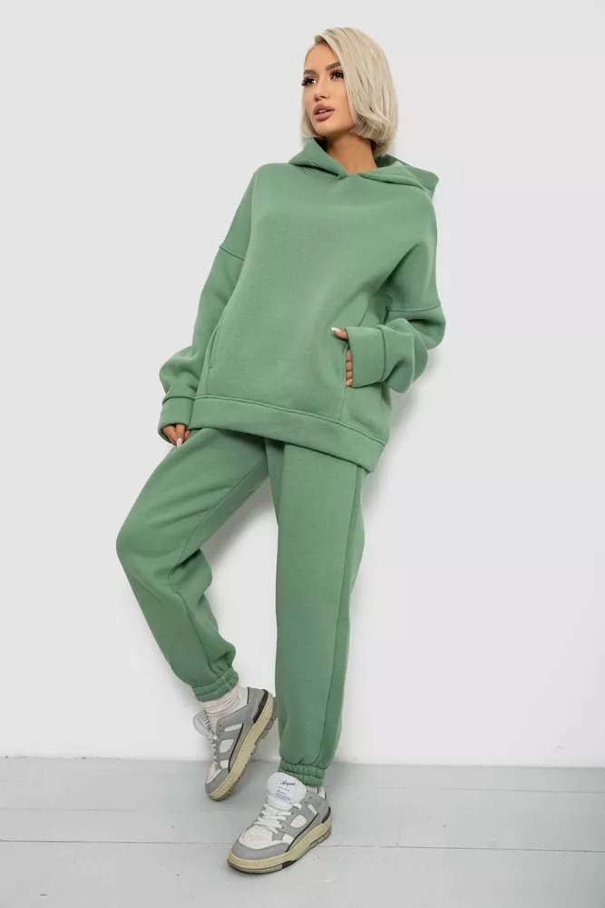 Купить Спортивный костюм женский на флисе, цвет оливковый, 247R2011K - Фото №3