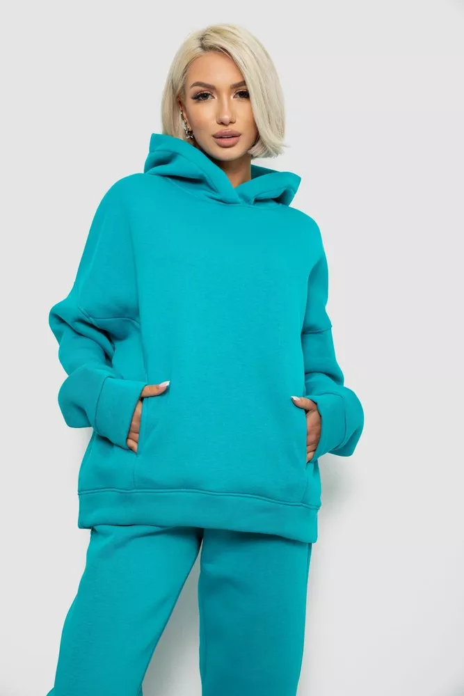 Купить Спортивный костюм женский на флисе, цвет бирюзовый, 247R2011K - Фото №2
