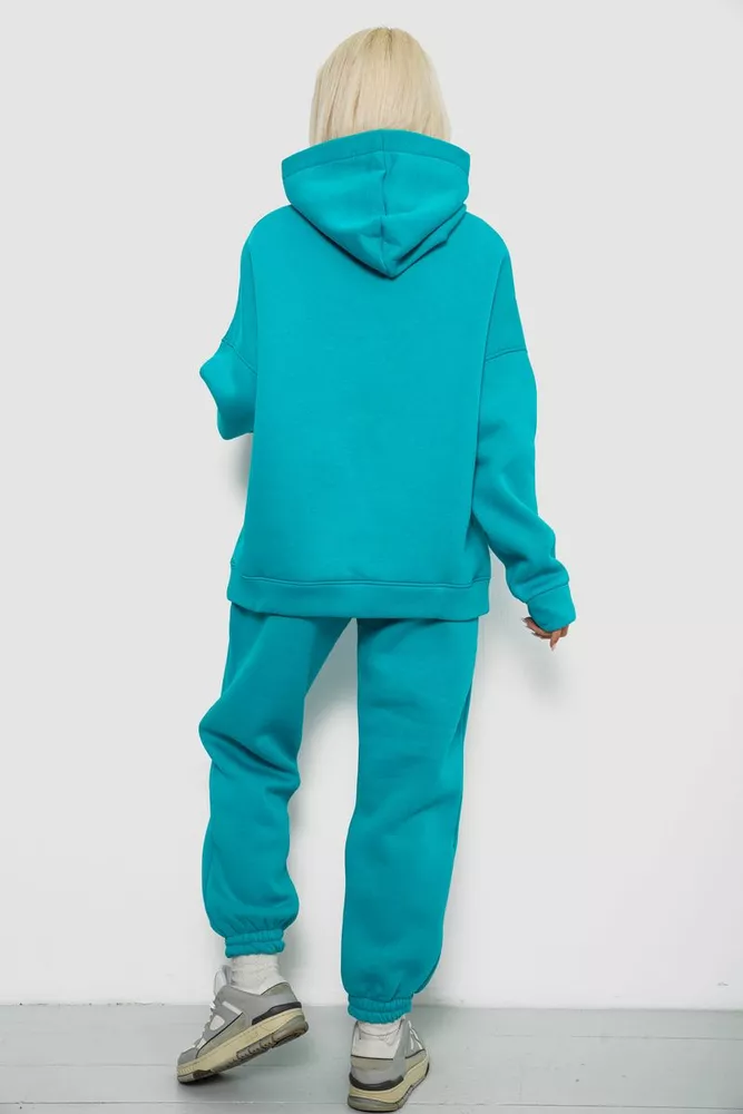 Купить Спортивный костюм женский на флисе, цвет бирюзовый, 247R2011K - Фото №4