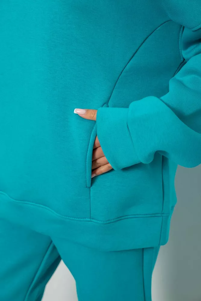 Купить Спортивный костюм женский на флисе, цвет бирюзовый, 247R2011K - Фото №5