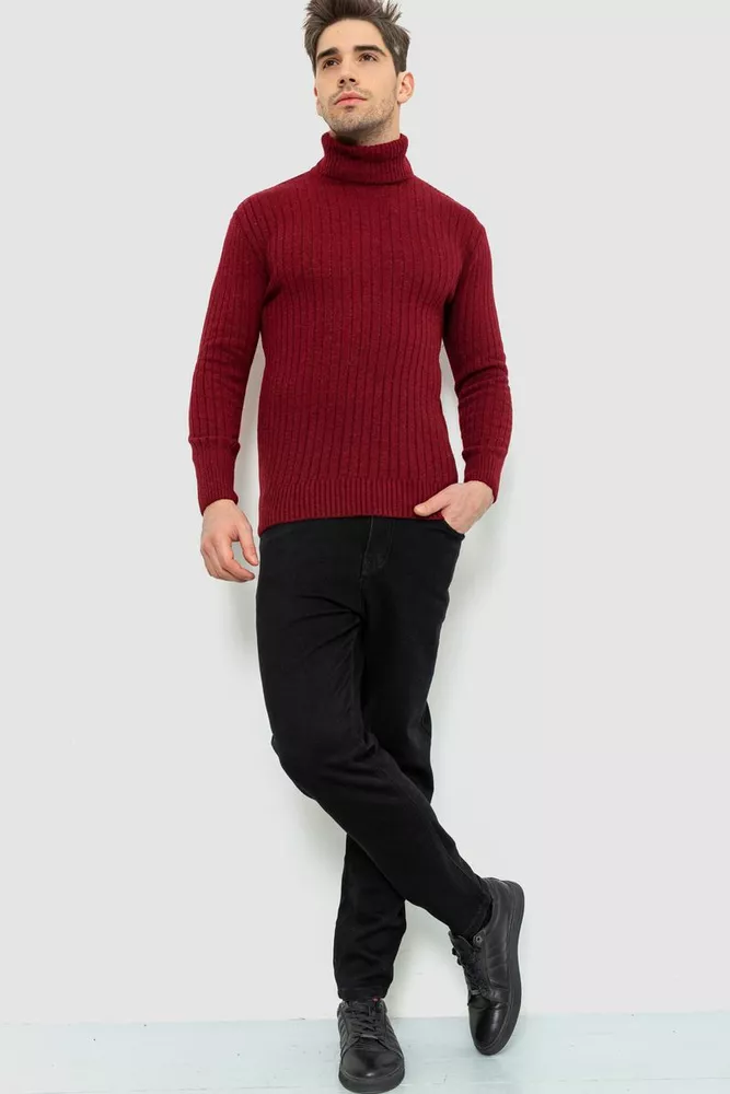 Купити Гольф чоловічий  -уцінка, колір бордовий, 238R57115-U-3 - Фото №2