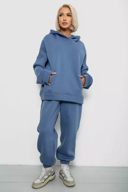 Спортивный костюм женский на флисе, цвет голубой, 247R2011K