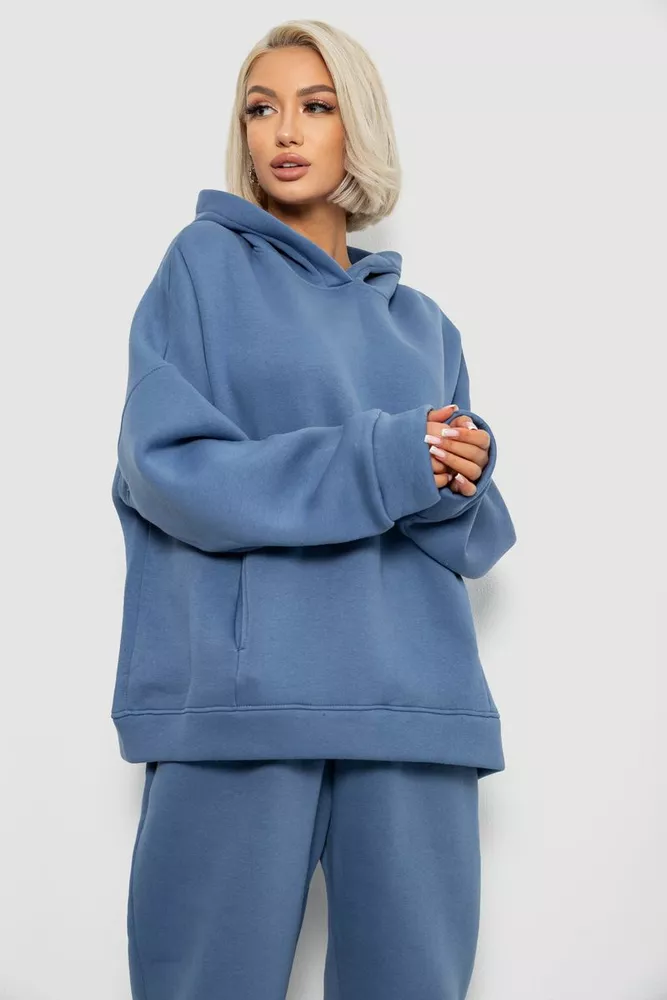 Купить Спортивный костюм женский на флисе, цвет голубой, 247R2011K - Фото №2