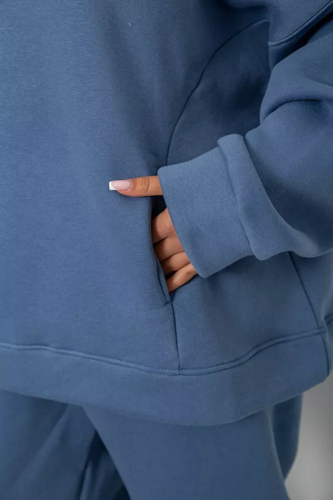 Купить Спортивный костюм женский на флисе, цвет голубой, 247R2011K - Фото №5