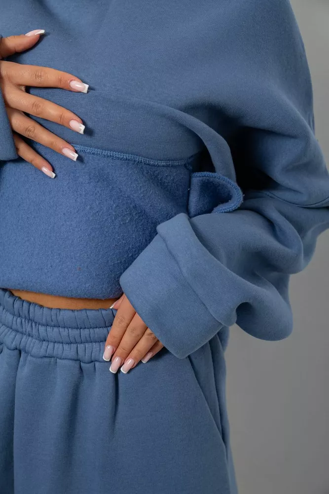 Купить Спортивный костюм женский на флисе, цвет голубой, 247R2011K - Фото №6