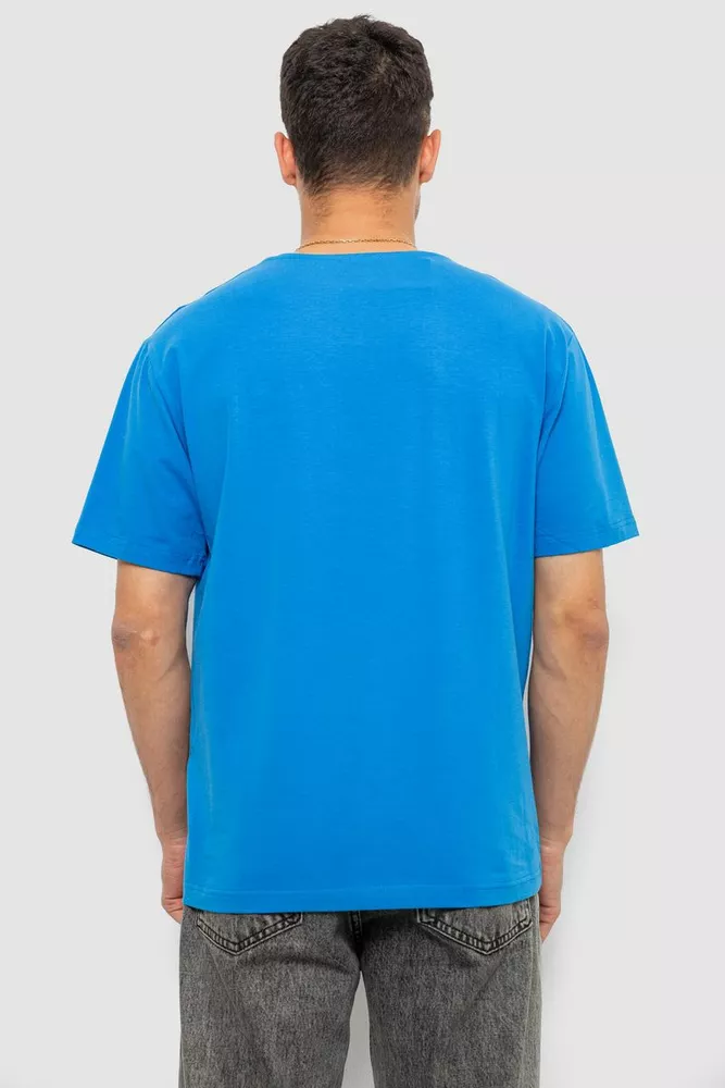 Купити Футболка чоловіча однотонна, колір блакитний, 244R6312 - Фото №4