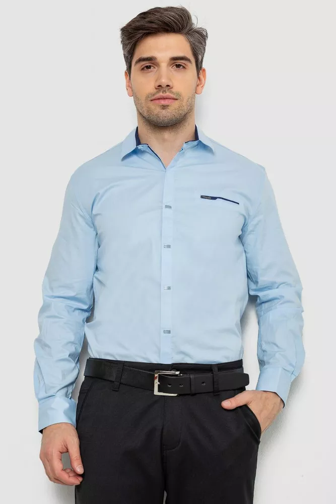 Купити Сорочка чоловіча  -уцінка, колір блакитний, 214R7008-U-2 - Фото №1