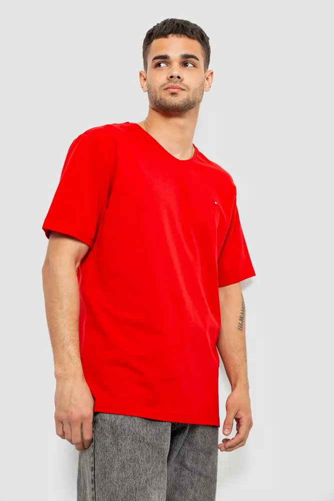 Купить Футболка мужская однотонная, цвет красный, 244R6312 - Фото №3