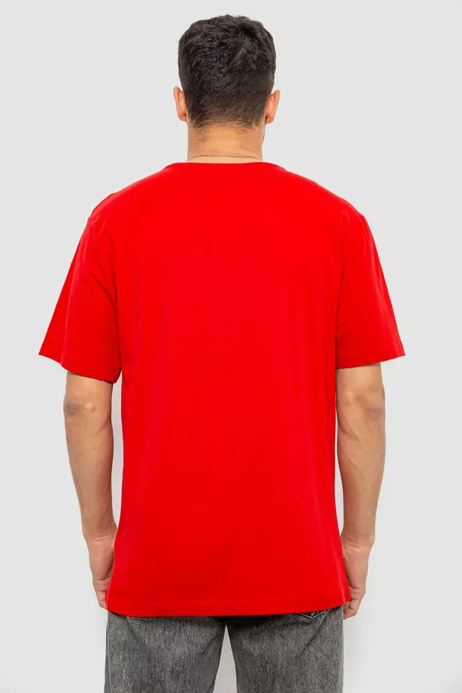 Купить Футболка мужская однотонная, цвет красный, 244R6312 - Фото №4