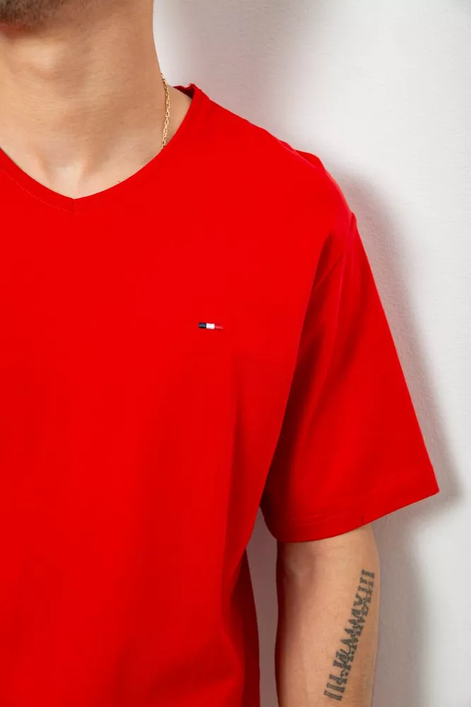 Купить Футболка мужская однотонная, цвет красный, 244R6312 - Фото №5