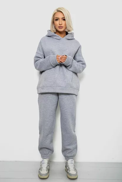 Спортивный костюм женский на флисе, цвет светло-серый, 247R2011K