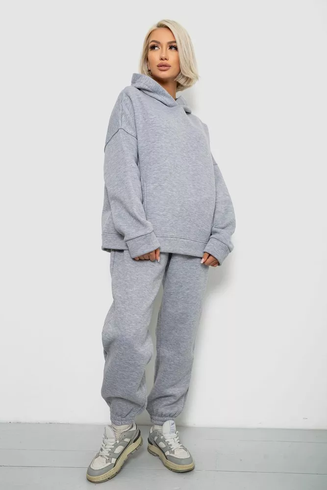Купить Спортивный костюм женский на флисе, цвет светло-серый, 247R2011K - Фото №3