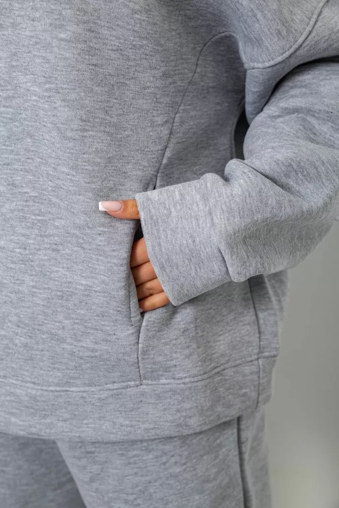 Купить Спортивный костюм женский на флисе, цвет светло-серый, 247R2011K - Фото №5