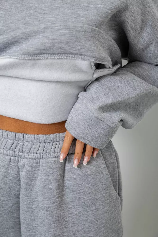 Купить Спортивный костюм женский на флисе, цвет светло-серый, 247R2011K - Фото №6