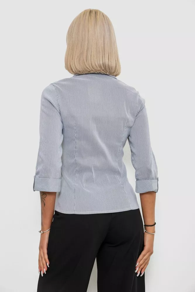 Купить Рубашка классическая в полоску  -уценка, цвет серый, 230R643-1-U-21 оптом - Фото №4