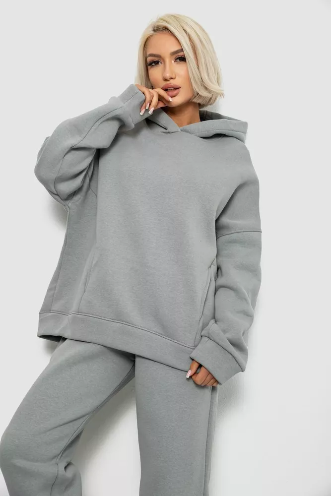 Купить Спортивный костюм женский на флисе, цвет серый, 247R2011K - Фото №2