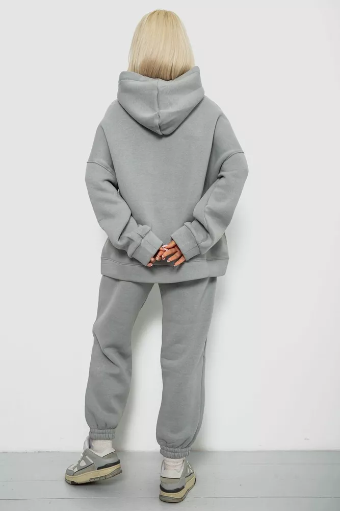 Купить Спортивный костюм женский на флисе, цвет серый, 247R2011K - Фото №4