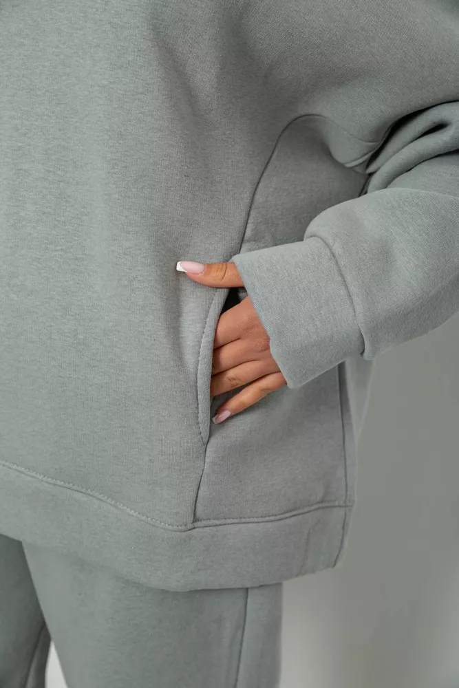 Купить Спортивный костюм женский на флисе, цвет серый, 247R2011K - Фото №5