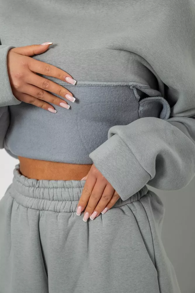 Купить Спортивный костюм женский на флисе, цвет серый, 247R2011K - Фото №6