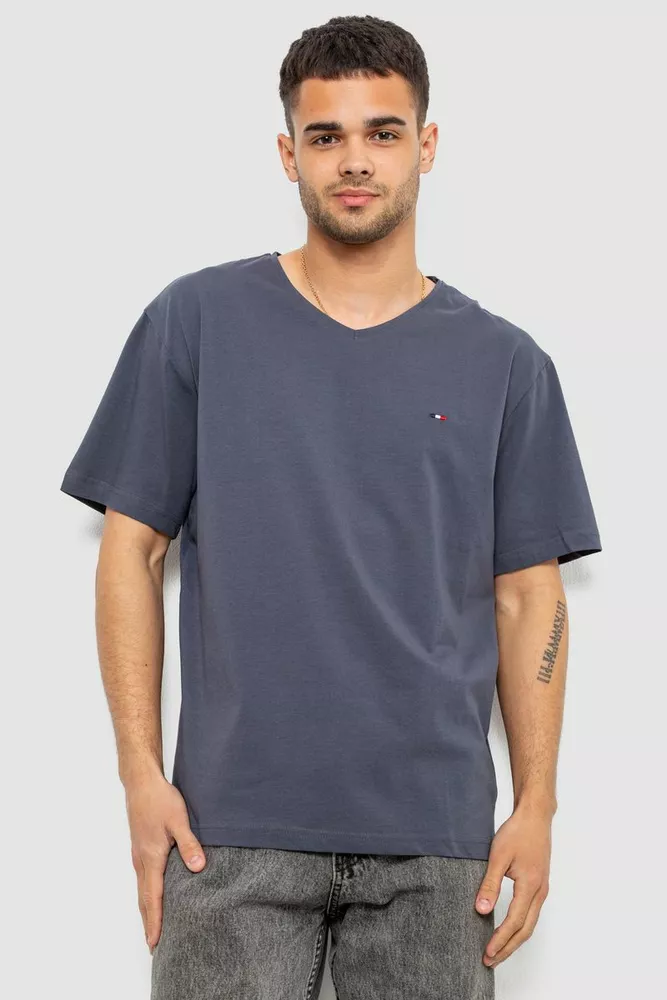 Купити Футболка чоловіча однотонна, колір сірий, 244R6312 - Фото №1