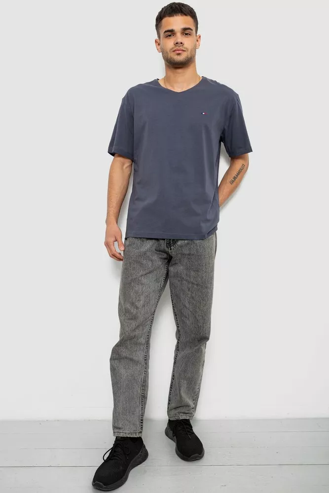 Купити Футболка чоловіча однотонна, колір сірий, 244R6312 - Фото №2