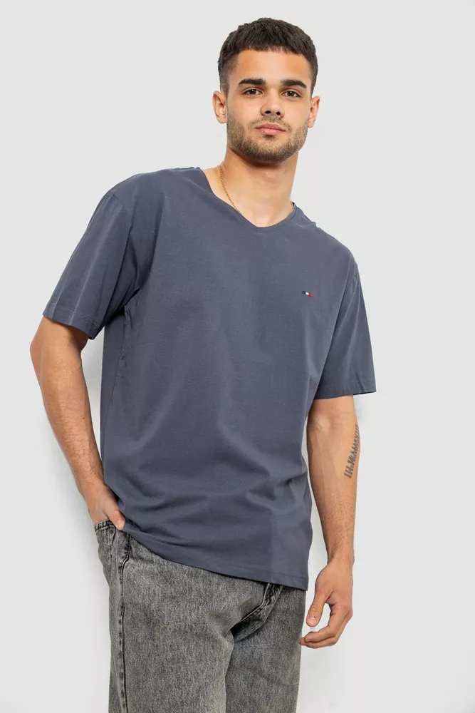 Купити Футболка чоловіча однотонна, колір сірий, 244R6312 - Фото №3