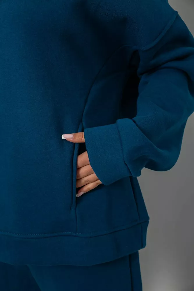 Купить Спортивный костюм женский на флисе, цвет синий, 247R2011K - Фото №5