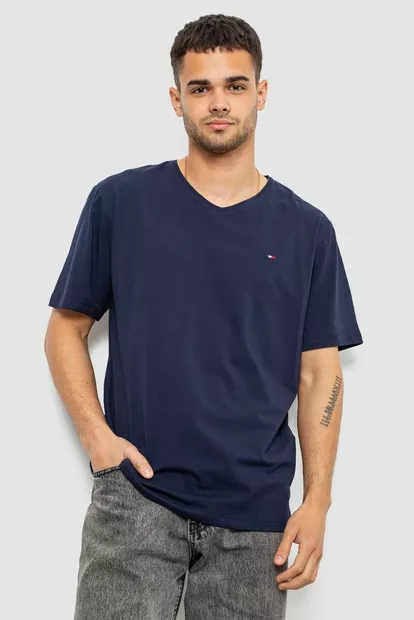 Футболка чоловіча однотонна, колір синій, 244R6312