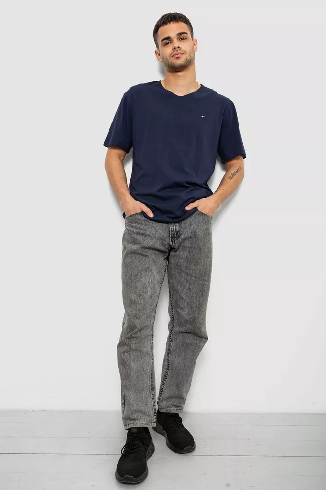 Купити Футболка чоловіча однотонна, колір синій, 244R6312 - Фото №2