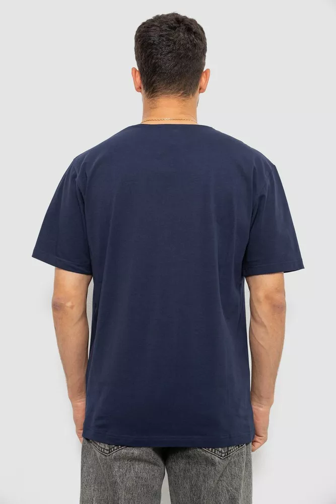 Купити Футболка чоловіча однотонна, колір синій, 244R6312 - Фото №4