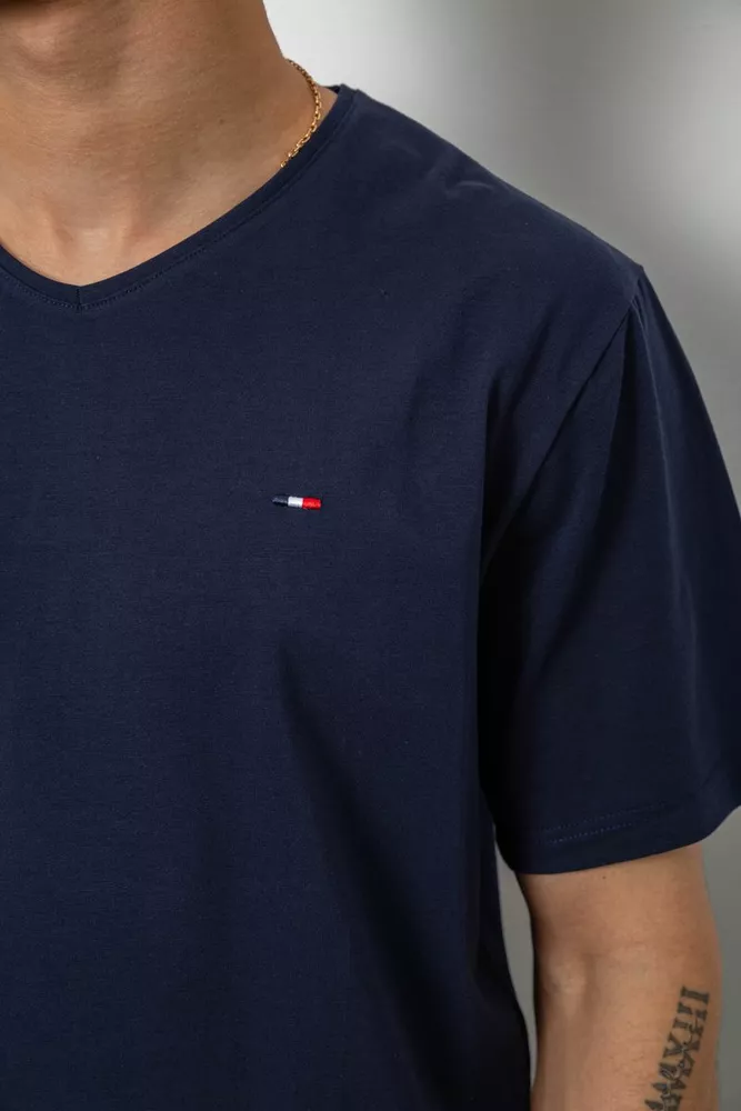 Купити Футболка чоловіча однотонна, колір синій, 244R6312 - Фото №5