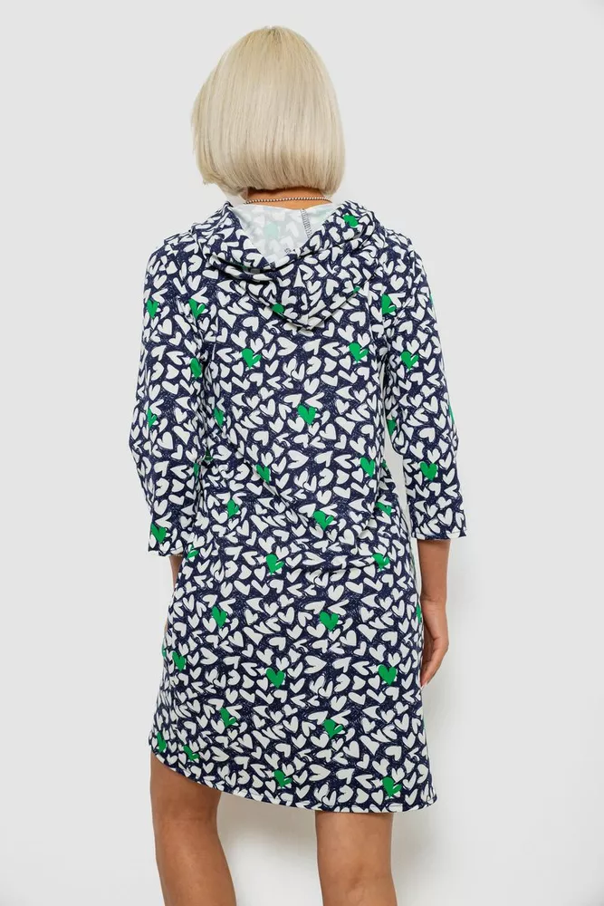 Купить Халат женский на молнии с принтом  -уценка, цвет синий, 257R1026-U - Фото №4