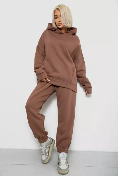 Спортивный костюм женский на флисе, цвет мокко, 247R2011K