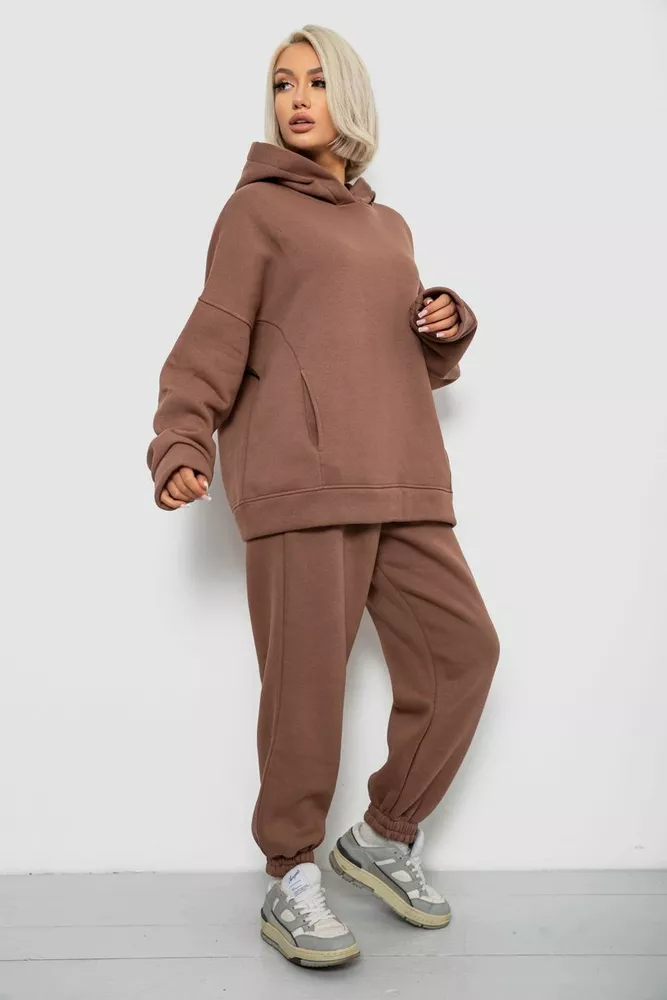 Купить Спортивный костюм женский на флисе, цвет мокко, 247R2011K - Фото №3