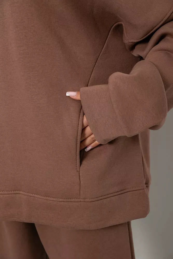 Купить Спортивный костюм женский на флисе, цвет мокко, 247R2011K - Фото №5