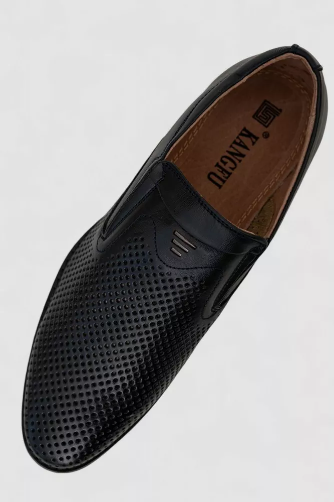 Купить Туфли мужские с перфорацией, цвет темно-синий, 243RC302 оптом - Фото №2