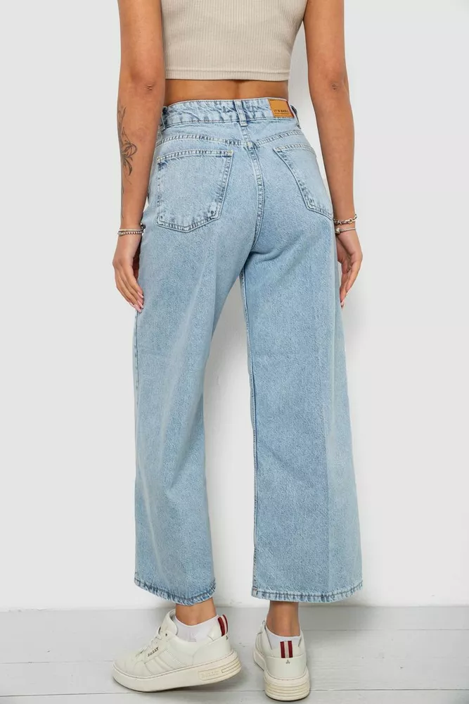 Купить Джинсы женские однотонные Wide leg, цвет голубой, 244R1804S21 - Фото №4