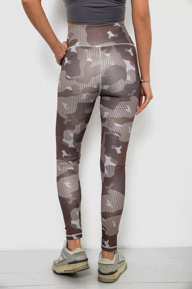 Купити Лосини жіночі з принтом, колір коричневий, 214R090 оптом - Фото №4