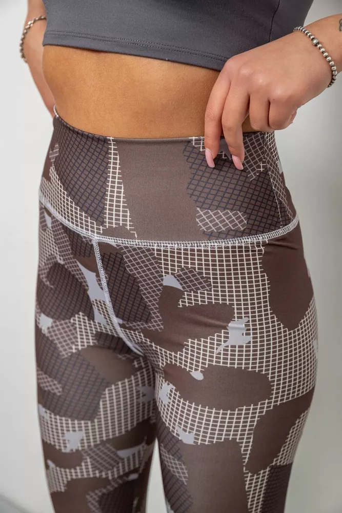 Купити Лосини жіночі з принтом, колір коричневий, 214R090 оптом - Фото №5