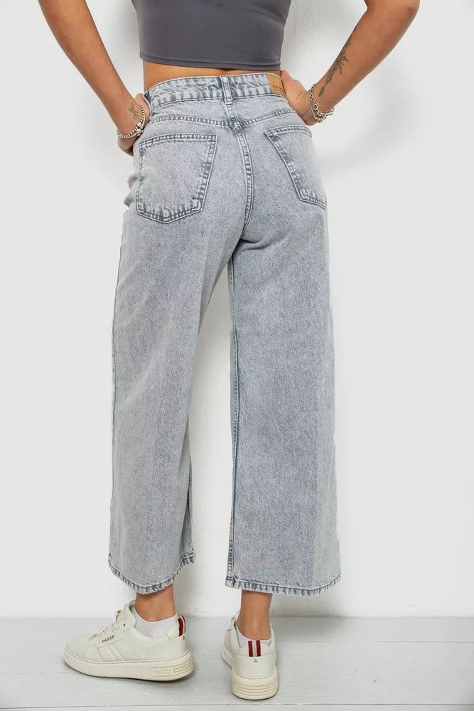 Купить Джинсы женские однотонные Wide leg, цвет серый, 244R1804S21 - Фото №4