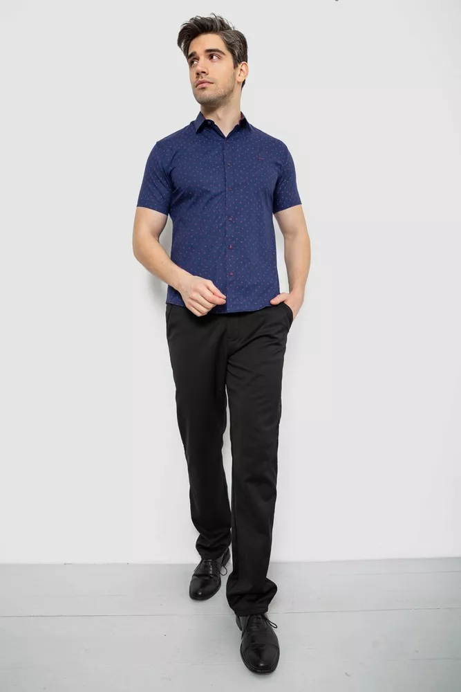 Купить Рубашка мужская с принтом, цвет синий, 214R7340 - Фото №2