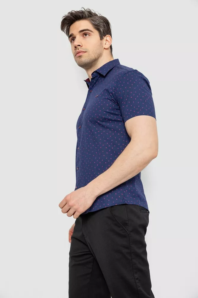 Купить Рубашка мужская с принтом, цвет синий, 214R7340 - Фото №3