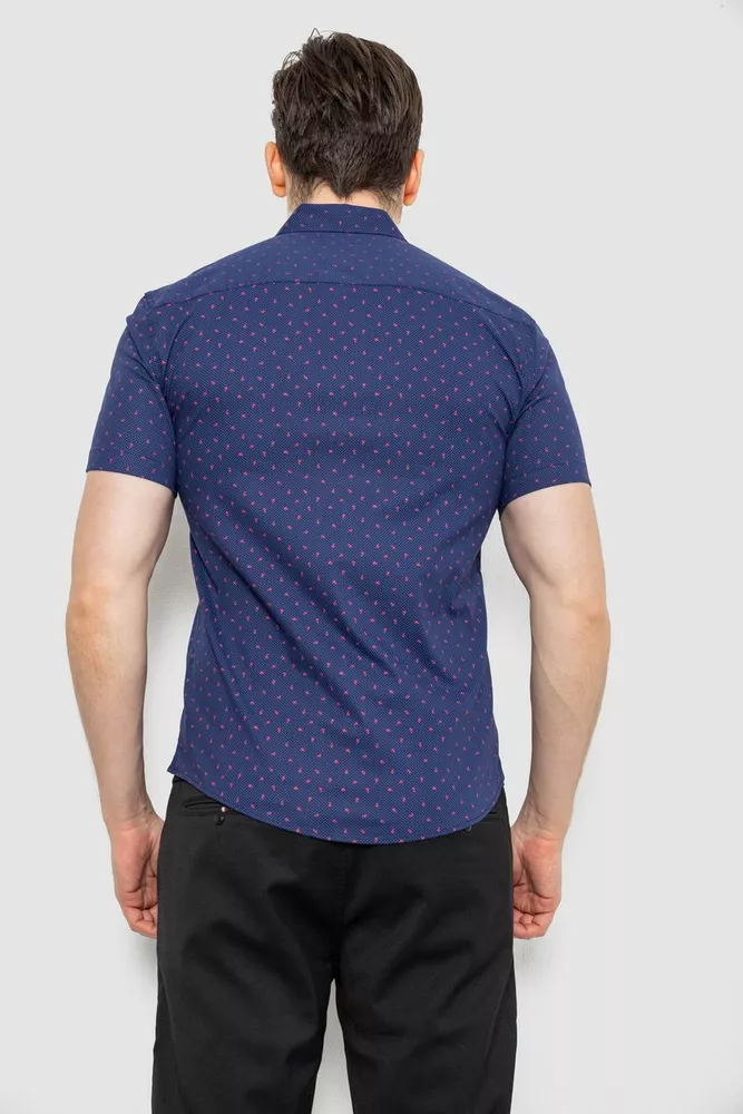Купить Рубашка мужская с принтом, цвет синий, 214R7340 - Фото №4