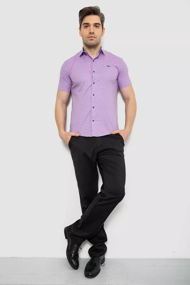 Купить Рубашка мужская с принтом, цвет сиреневый, 214R7340 - Фото №2
