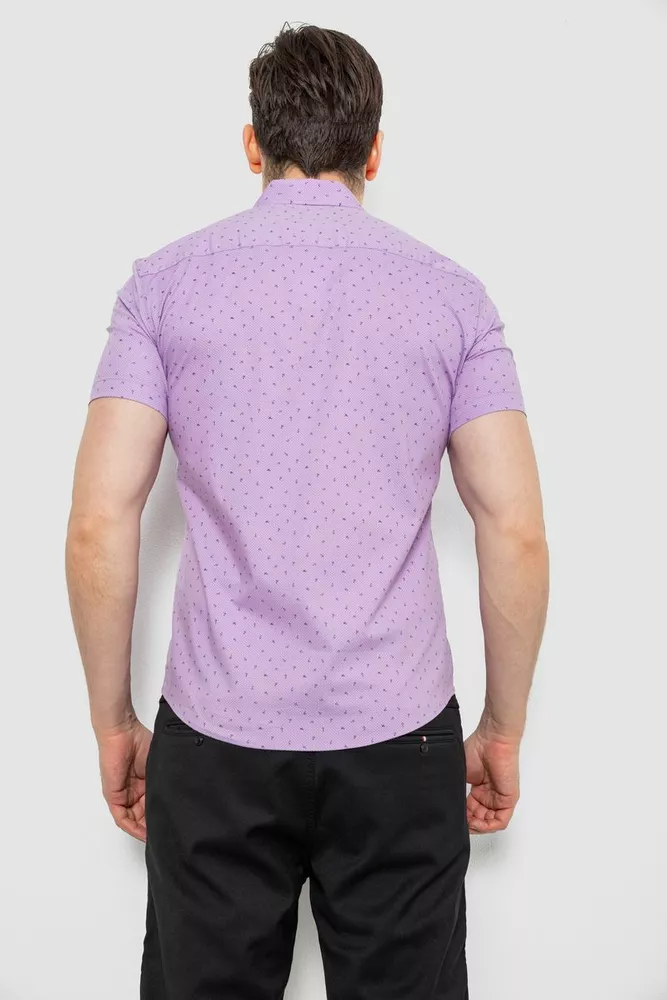 Купить Рубашка мужская с принтом, цвет сиреневый, 214R7340 - Фото №4