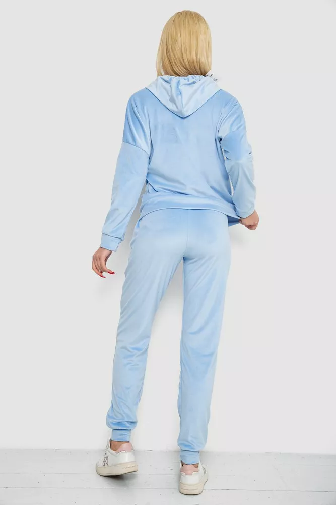 Купить Спортивный костюм женский велюровый  -уценка, цвет голубой, 177R018-U-5 - Фото №4