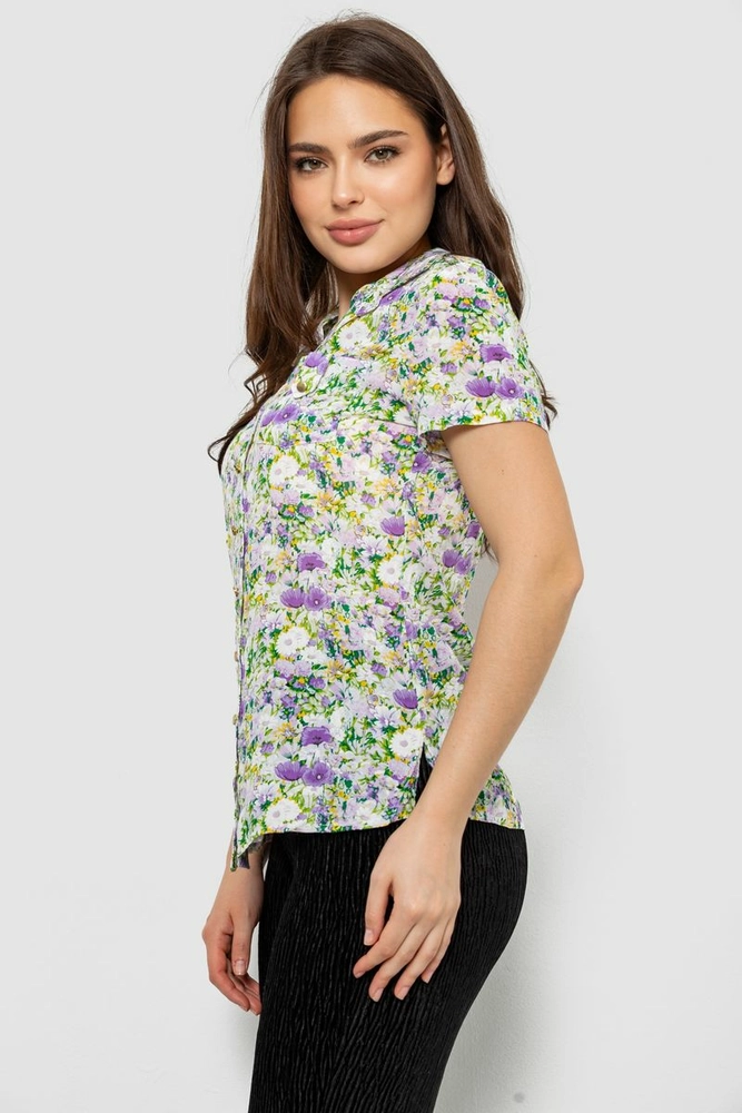 Купить Блуза женская с принтом, цвет молочный, 230R1507 - Фото №3