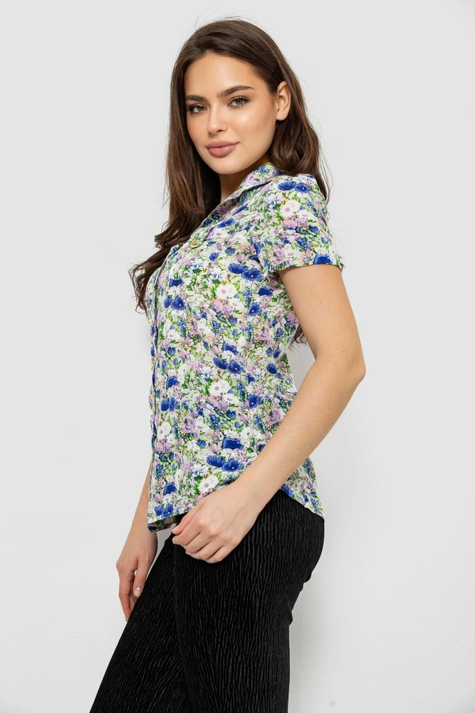 Купить Блуза женская с принтом, цвет синий, 230R1507 - Фото №3